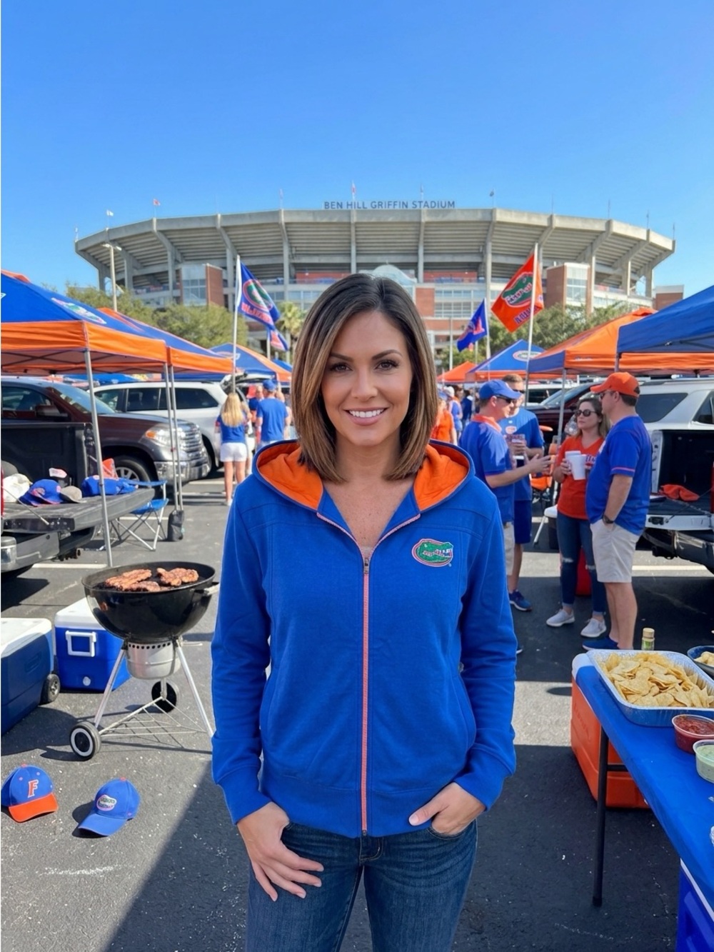 G-lll Florida Gators Women’s Size Large Hooded Full Zip Performance Jacket